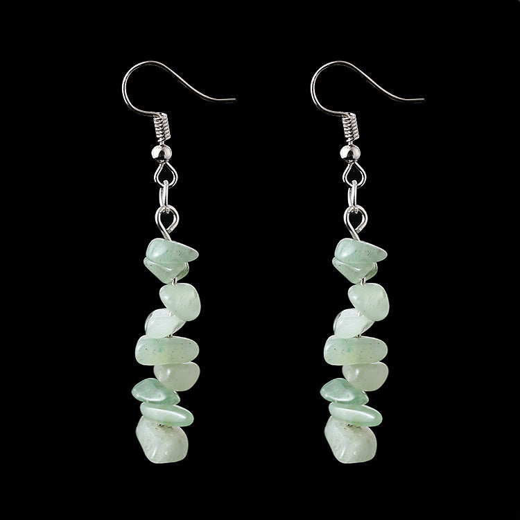 Wholesale Asian Hot Sale Irregular Natural Crystal Stone Beaded Earrings